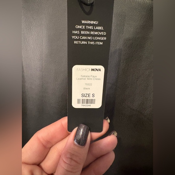 Fashion Nova Black Leather Dress - Picture 3 of 7